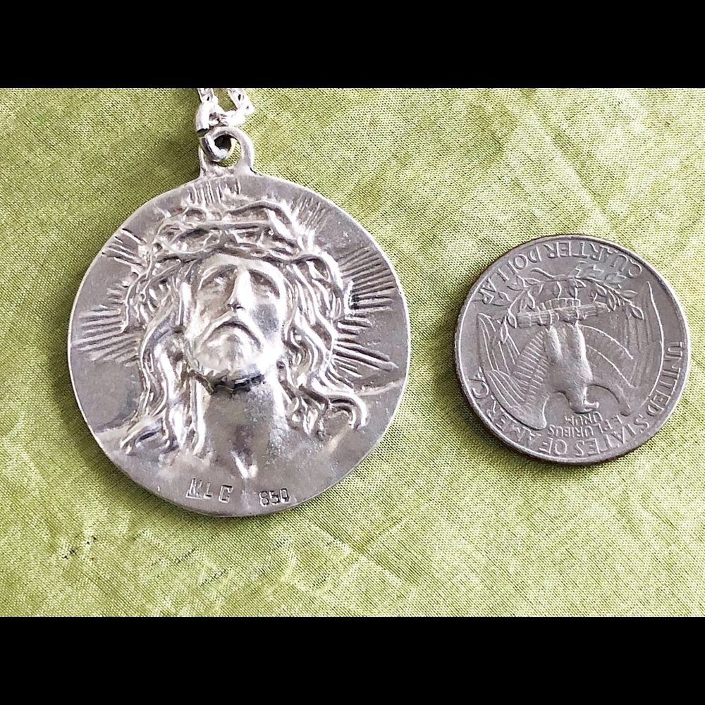 2-Sided 850 Sterling Lady Guadalupe Medal Pendant - Picture 4 of 4